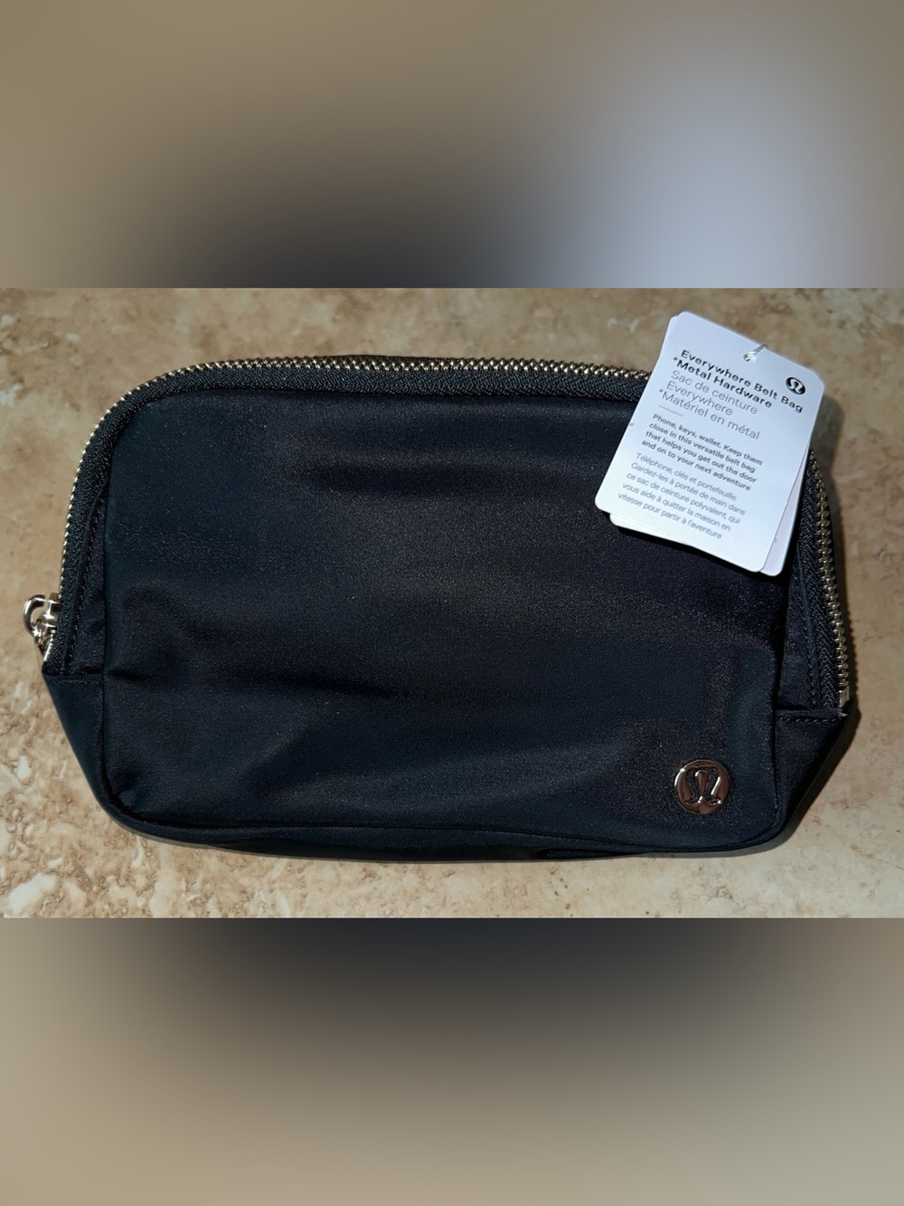 lululemon athletica Black Cosmetic Pouch with Metal Emblem